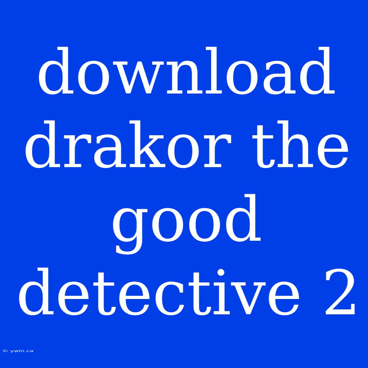 Download Drakor The Good Detective 2