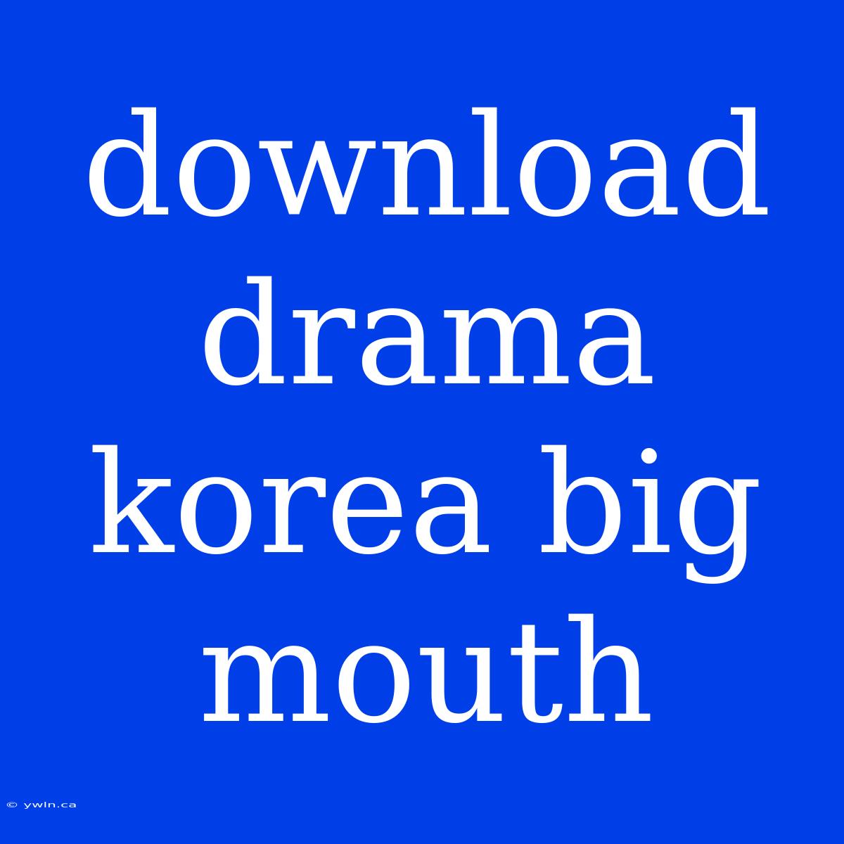 Download Drama Korea Big Mouth