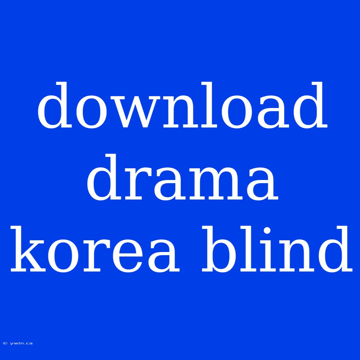 Download Drama Korea Blind