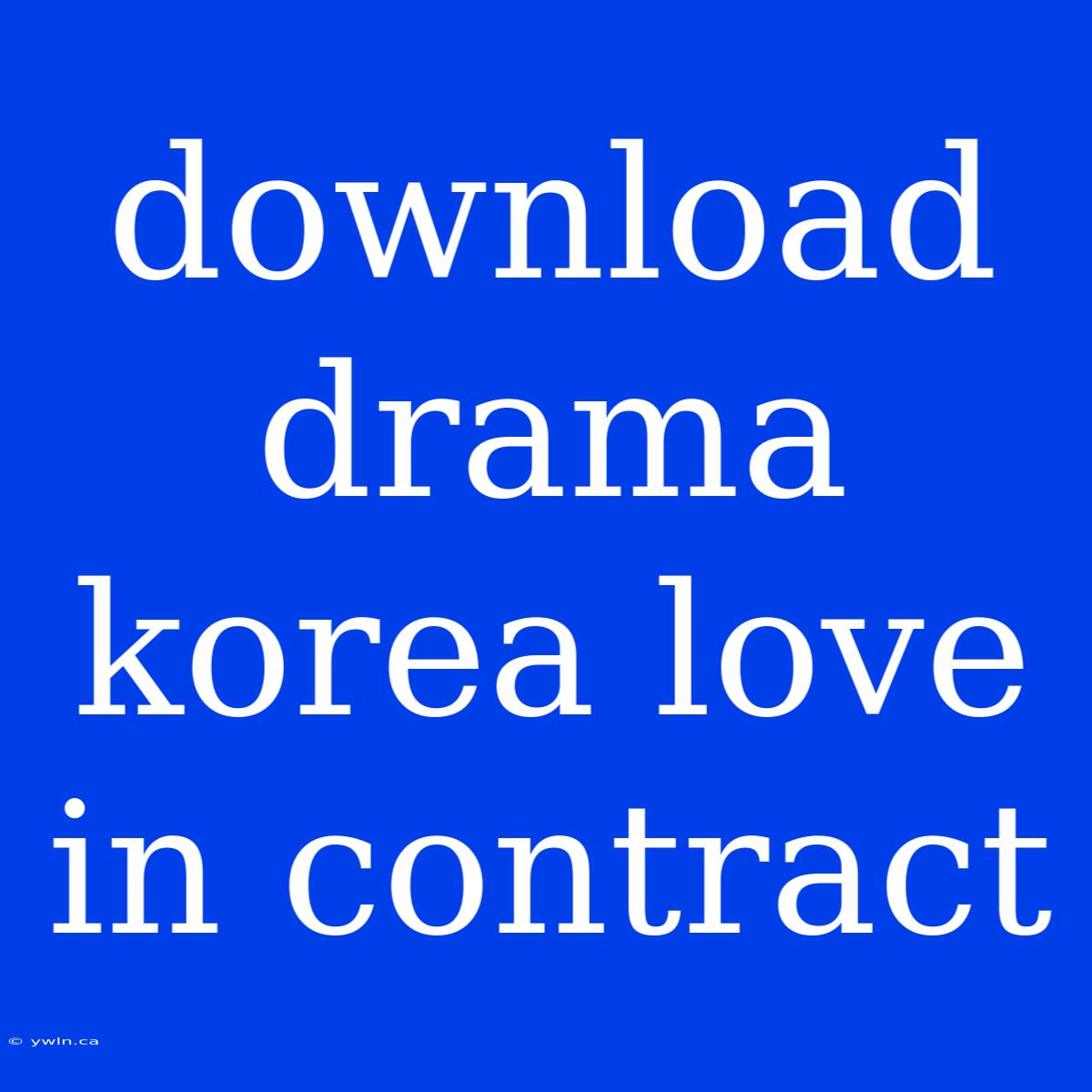 Download Drama Korea Love In Contract