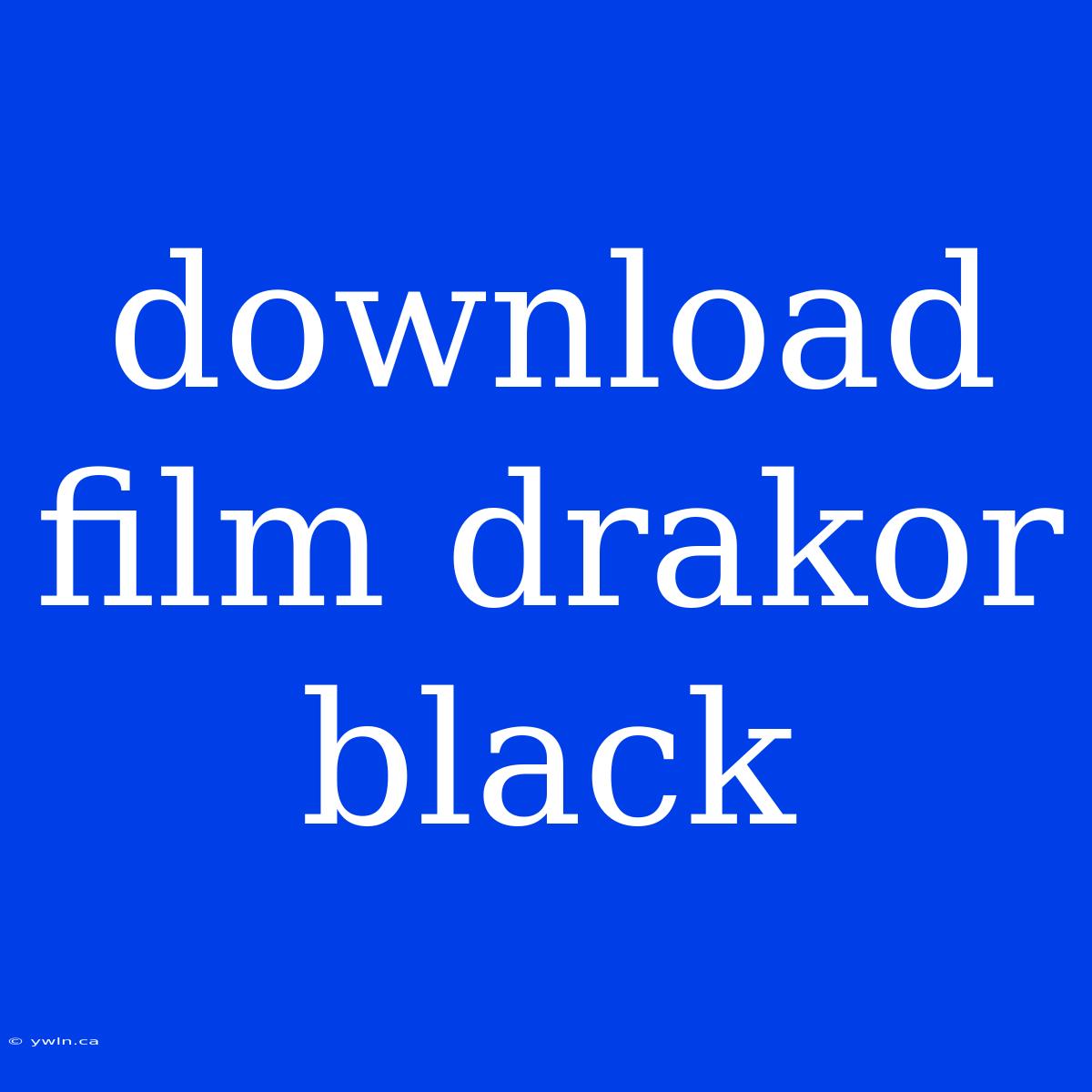 Download Film Drakor Black