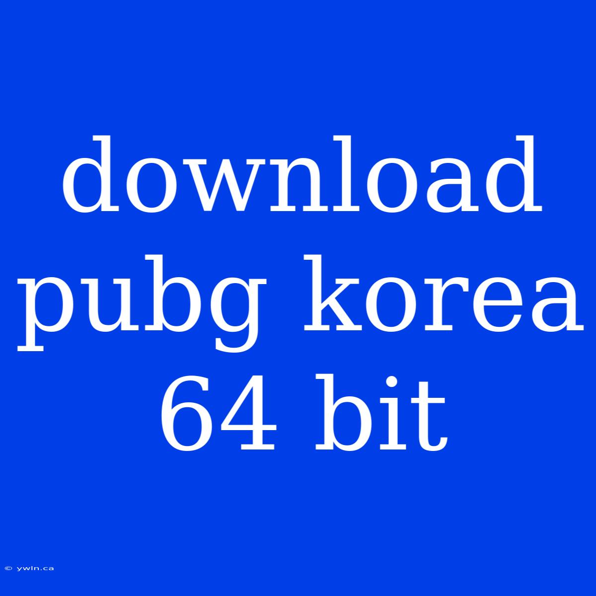 Download Pubg Korea 64 Bit