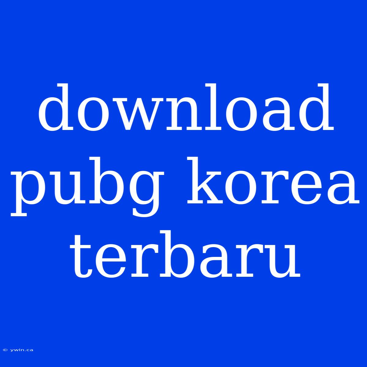 Download Pubg Korea Terbaru