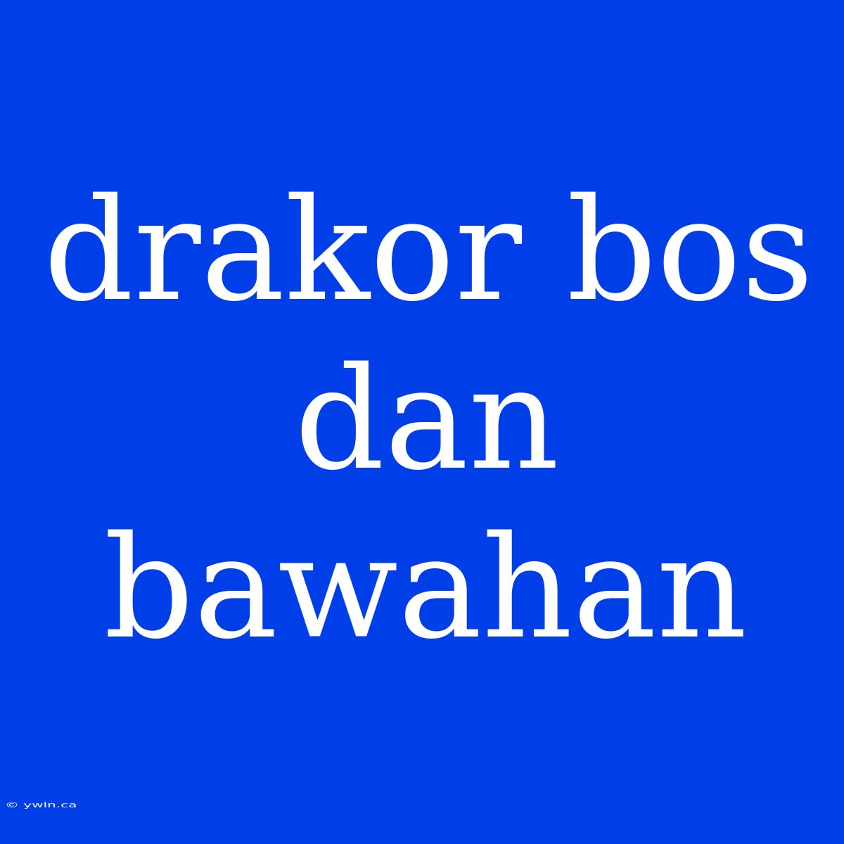 Drakor Bos Dan Bawahan