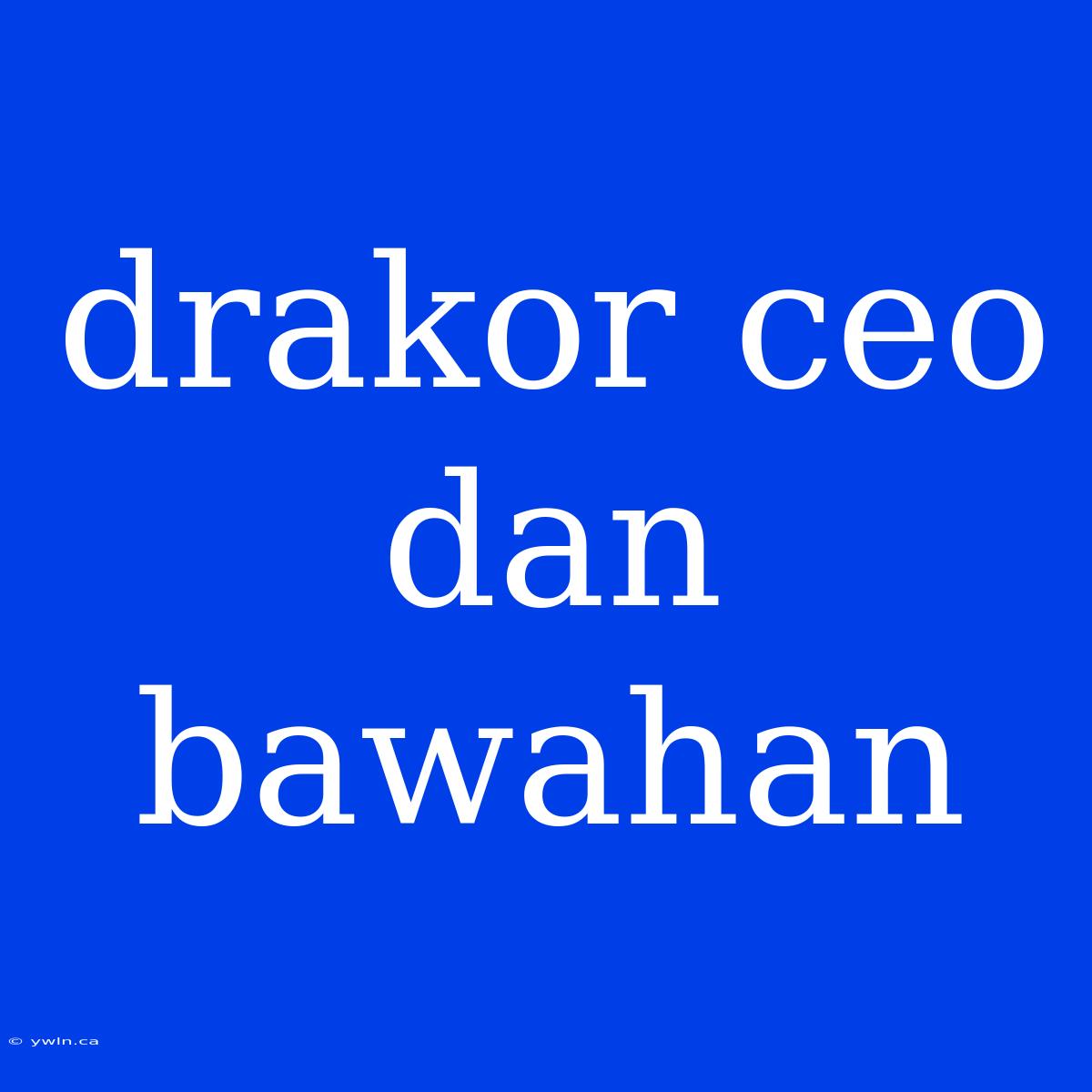 Drakor Ceo Dan Bawahan