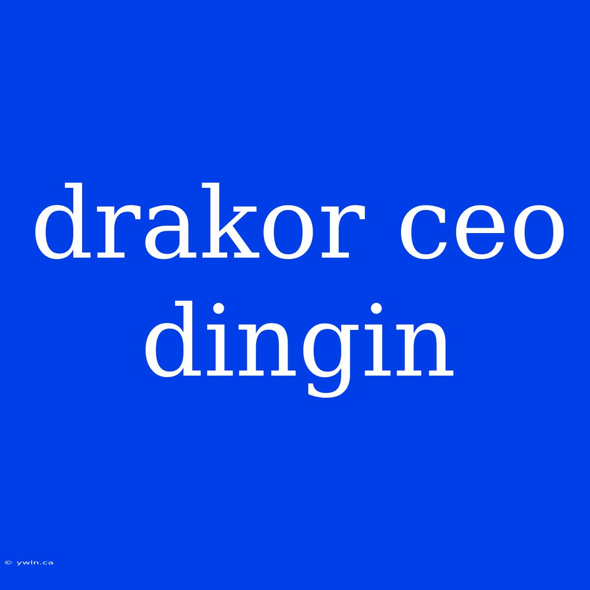 Drakor Ceo Dingin