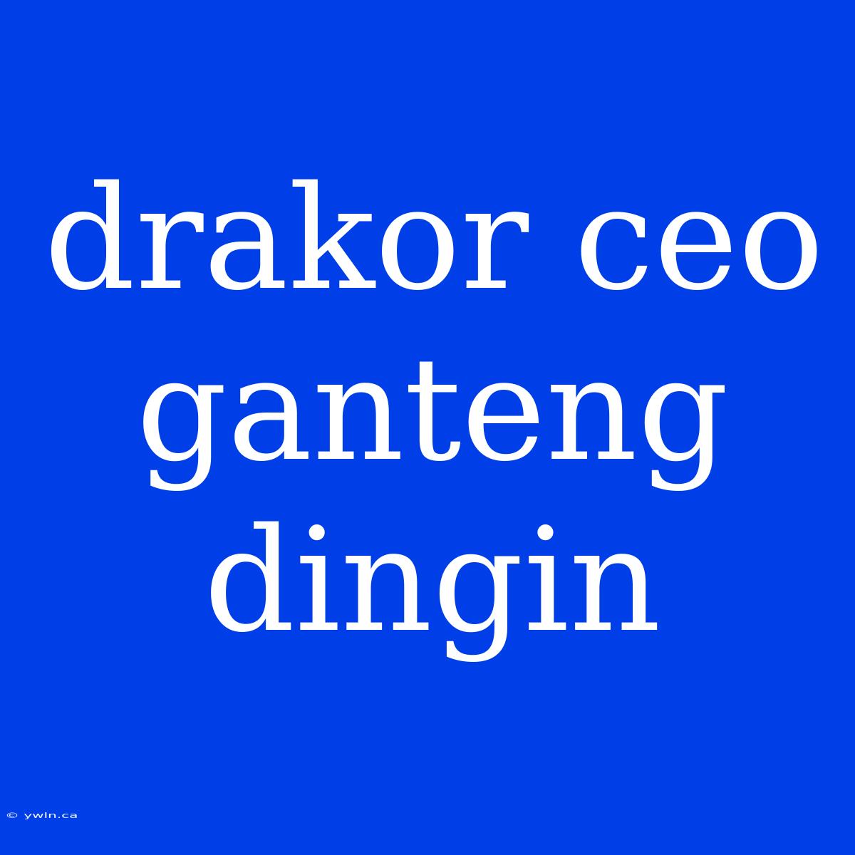 Drakor Ceo Ganteng Dingin