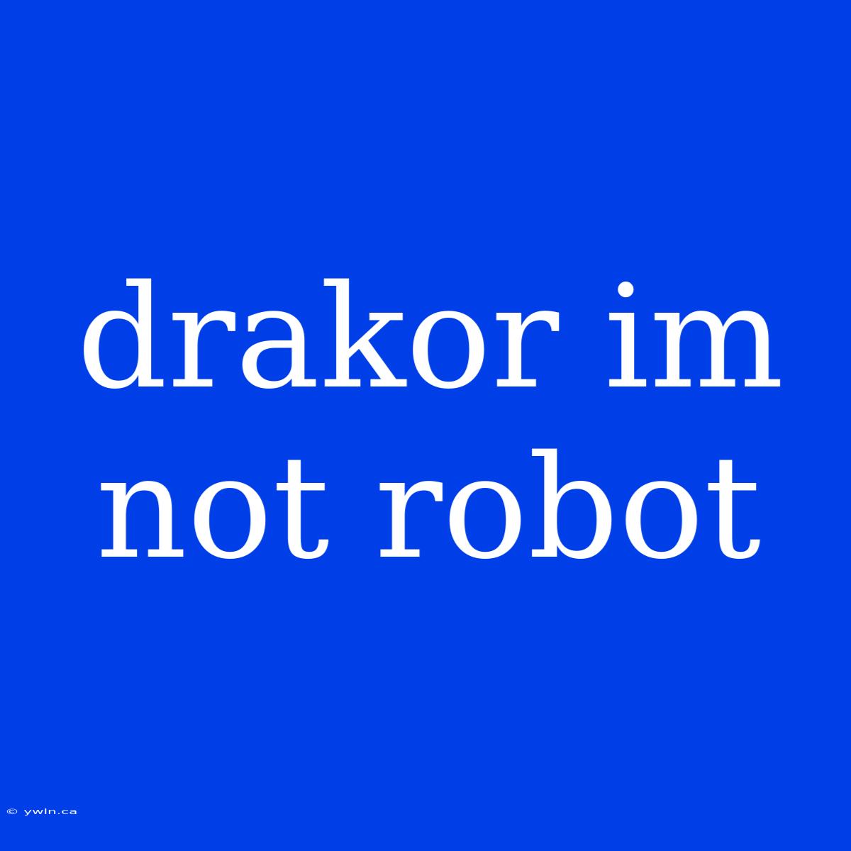 Drakor Im Not Robot