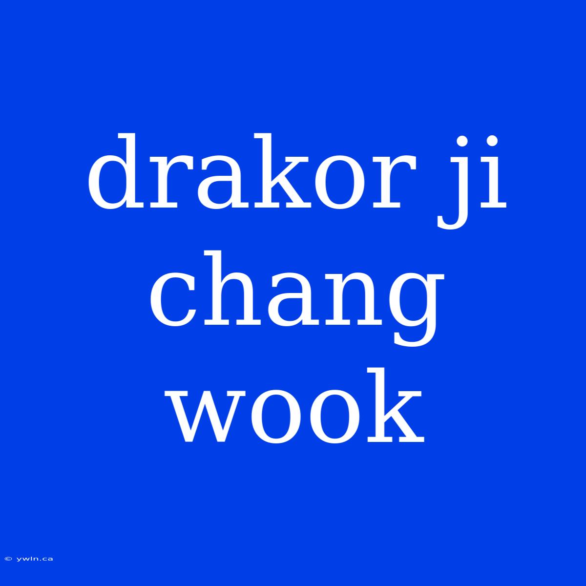 Drakor Ji Chang Wook