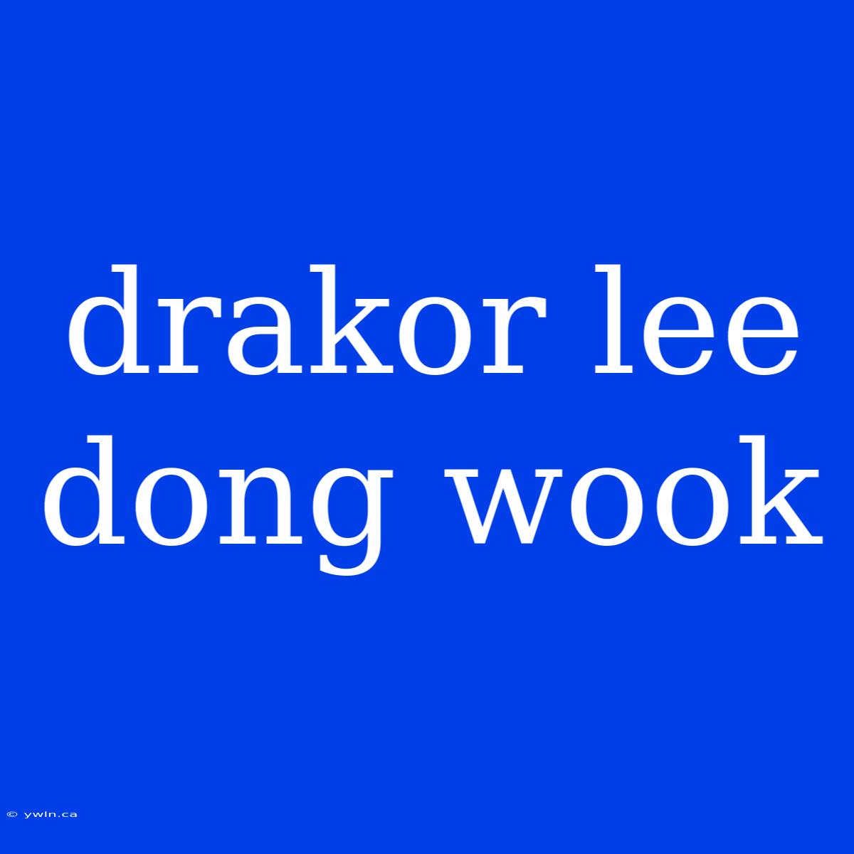 Drakor Lee Dong Wook