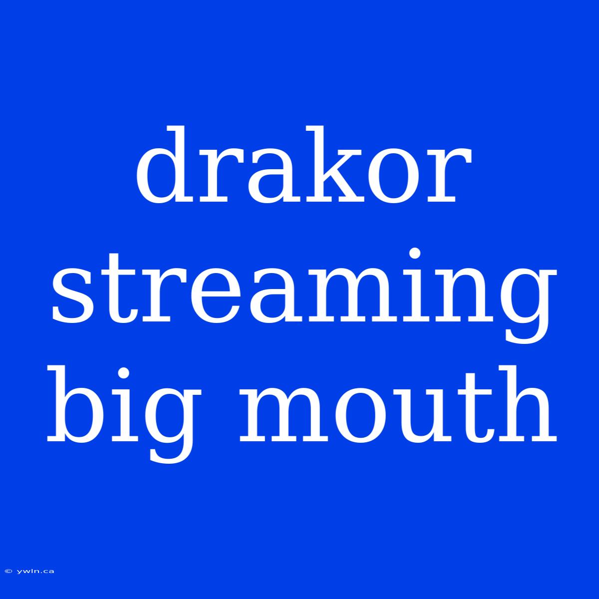 Drakor Streaming Big Mouth