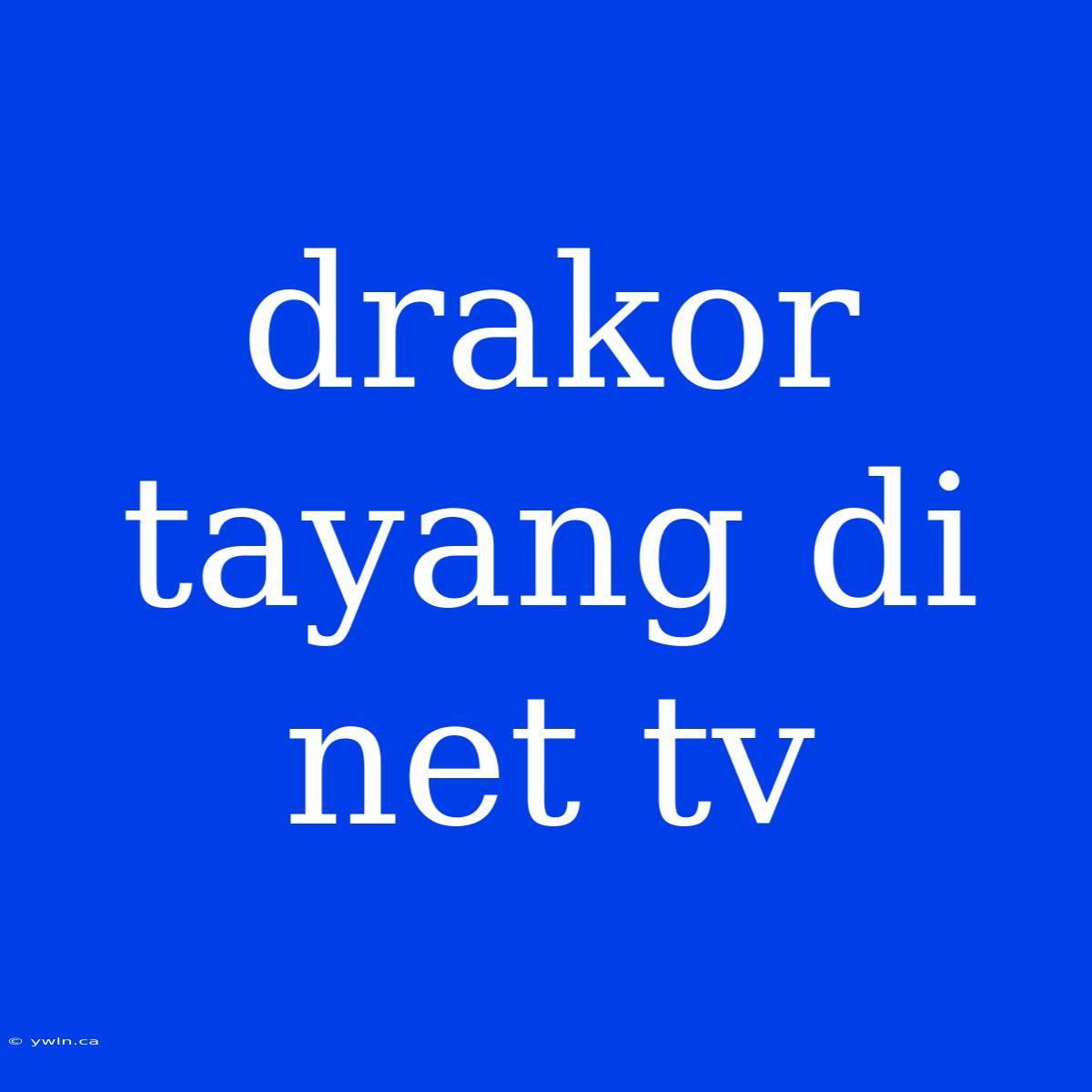 Drakor Tayang Di Net Tv