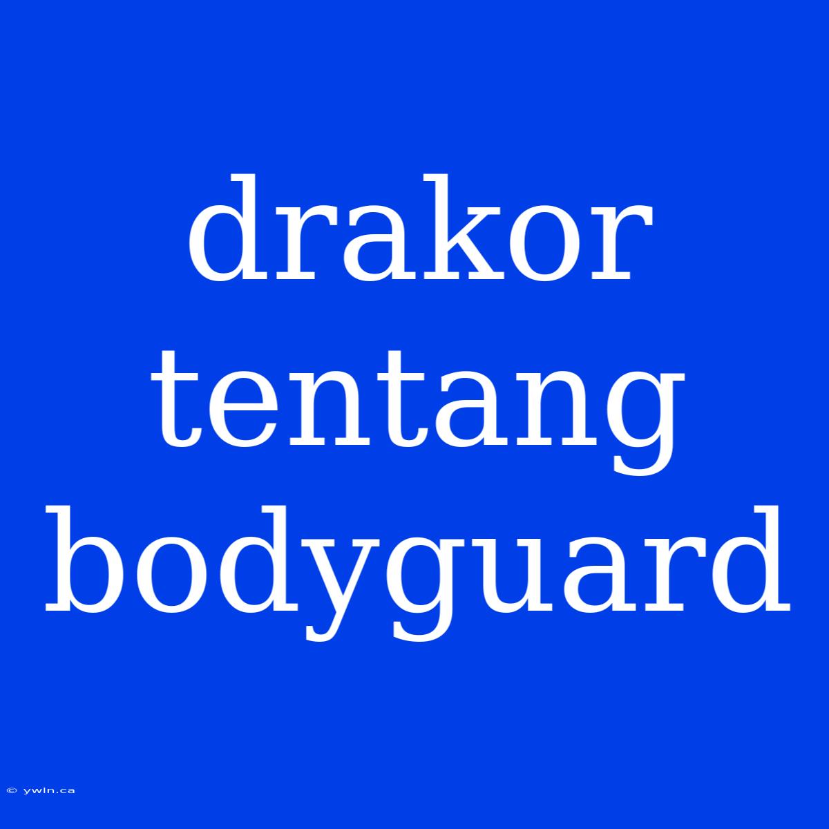 Drakor Tentang Bodyguard