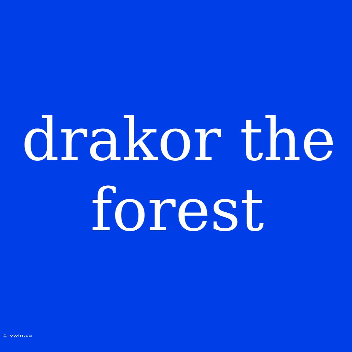 Drakor The Forest