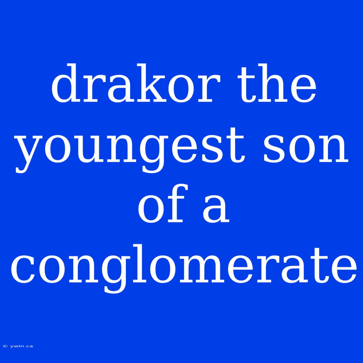 Drakor The Youngest Son Of A Conglomerate