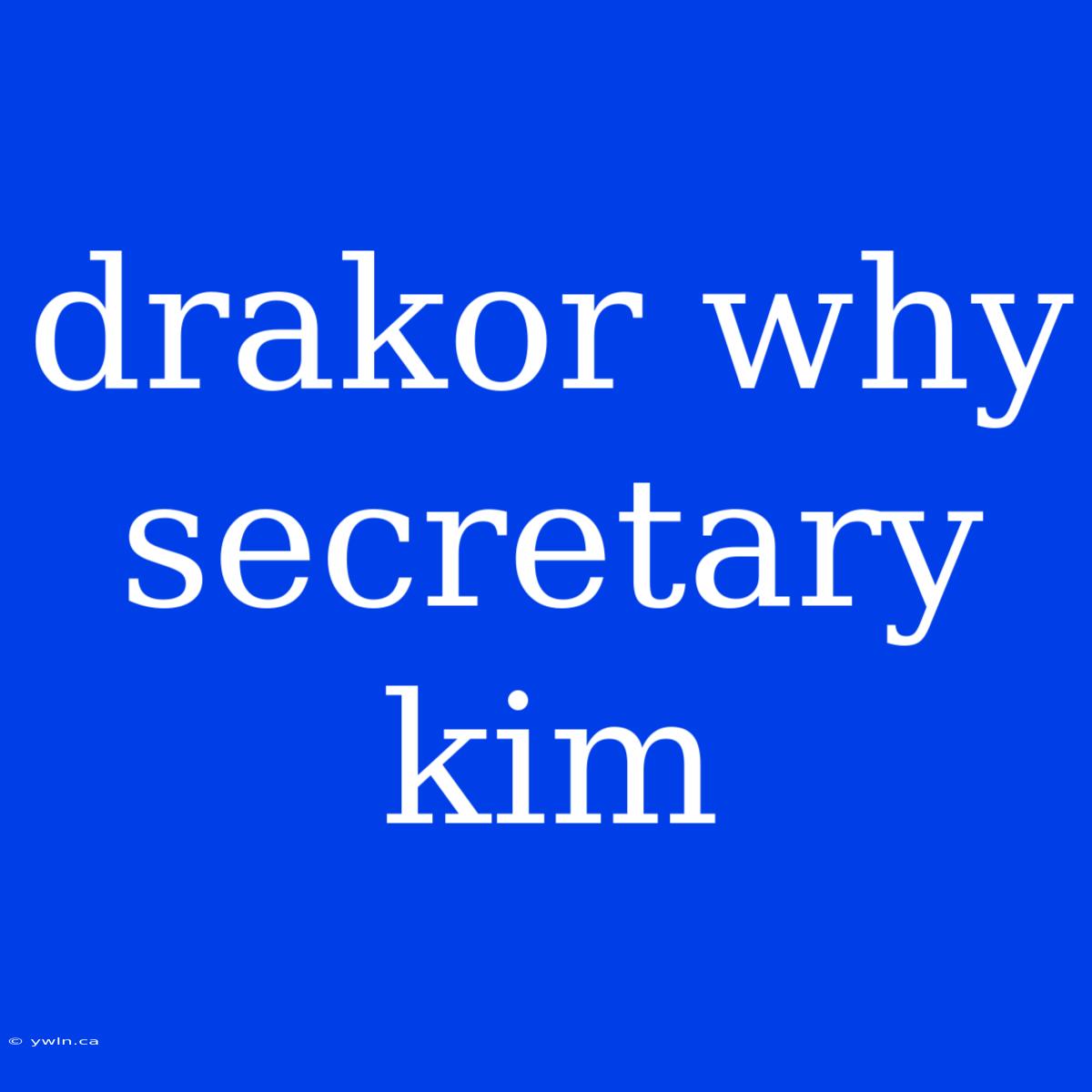 Drakor Why Secretary Kim