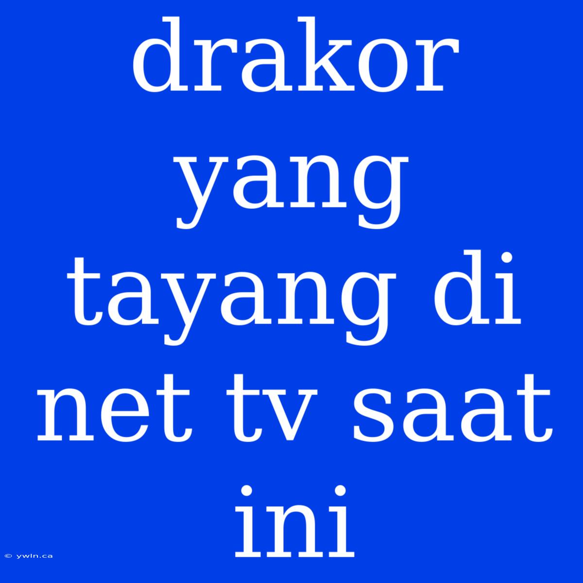 Drakor Yang Tayang Di Net Tv Saat Ini