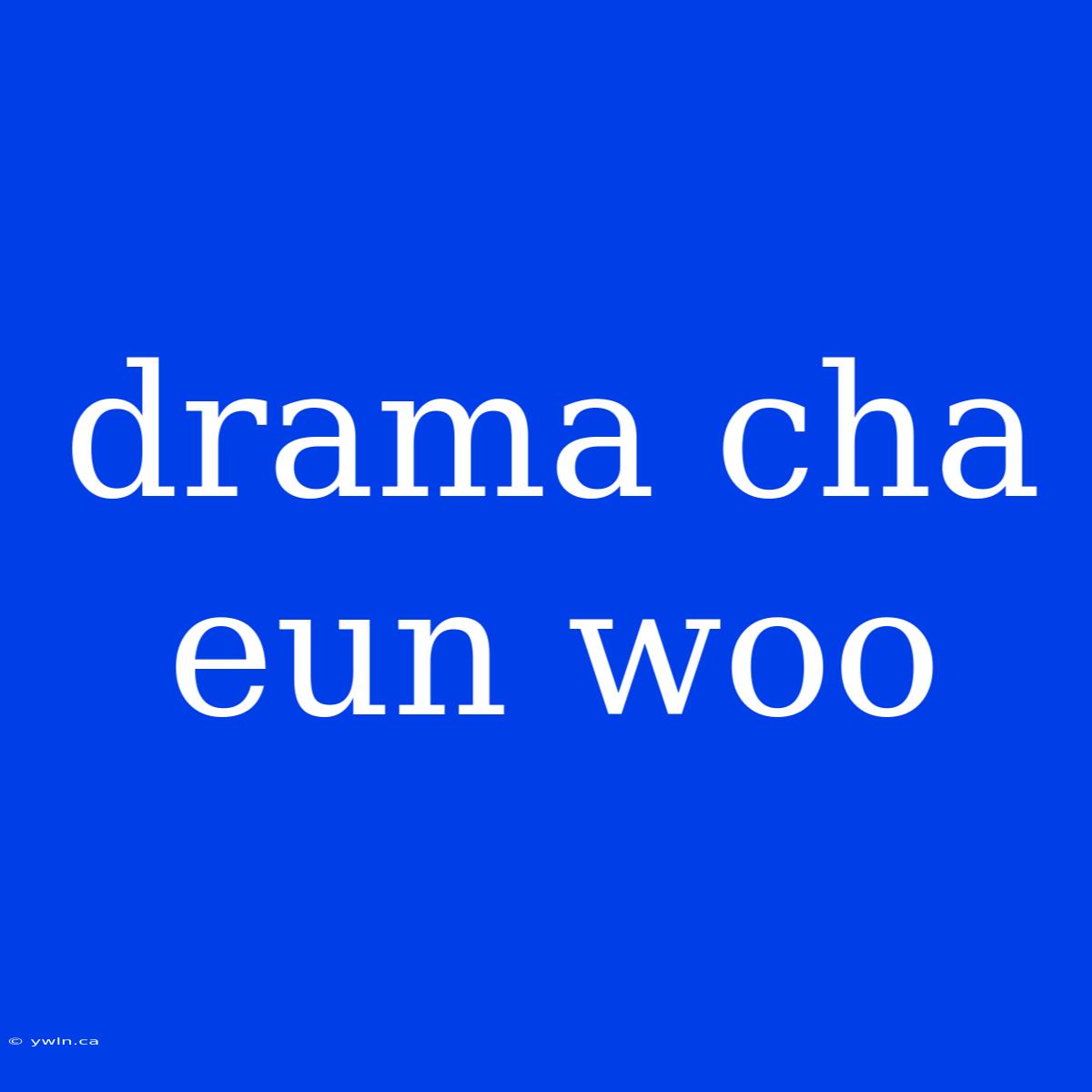 Drama Cha Eun Woo