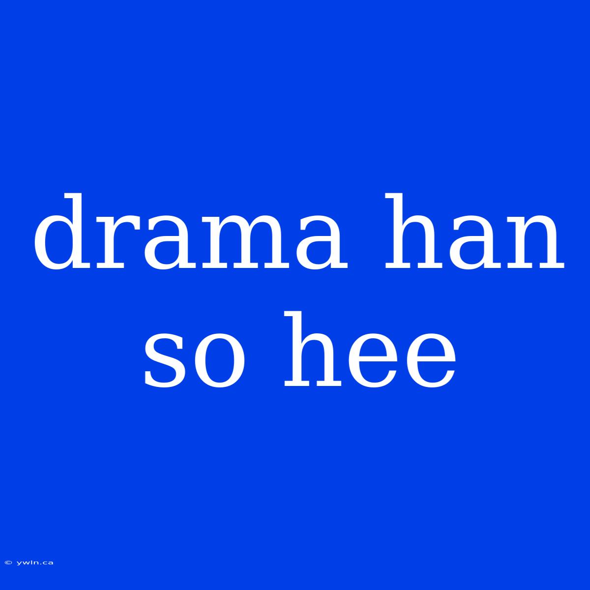 Drama Han So Hee