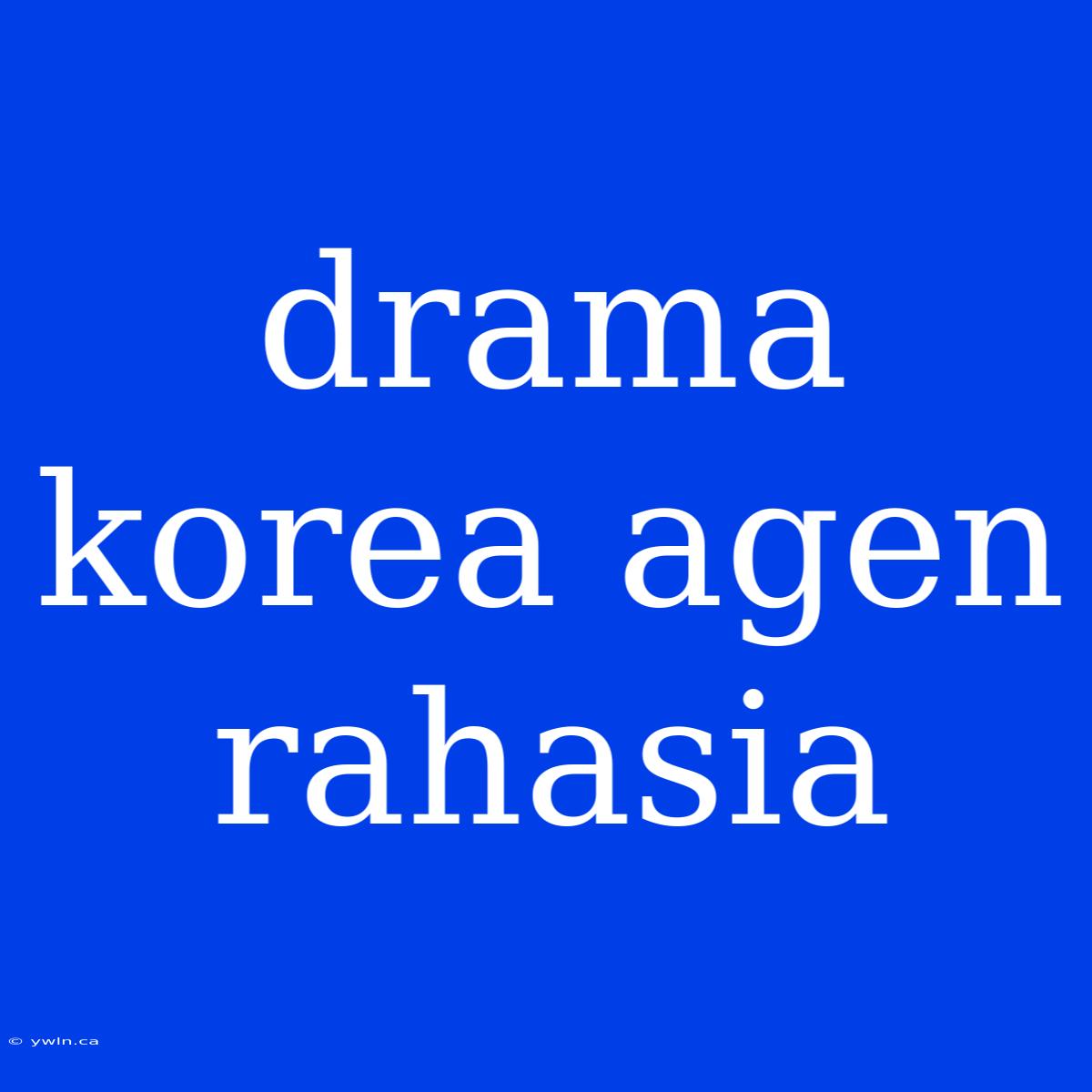 Drama Korea Agen Rahasia