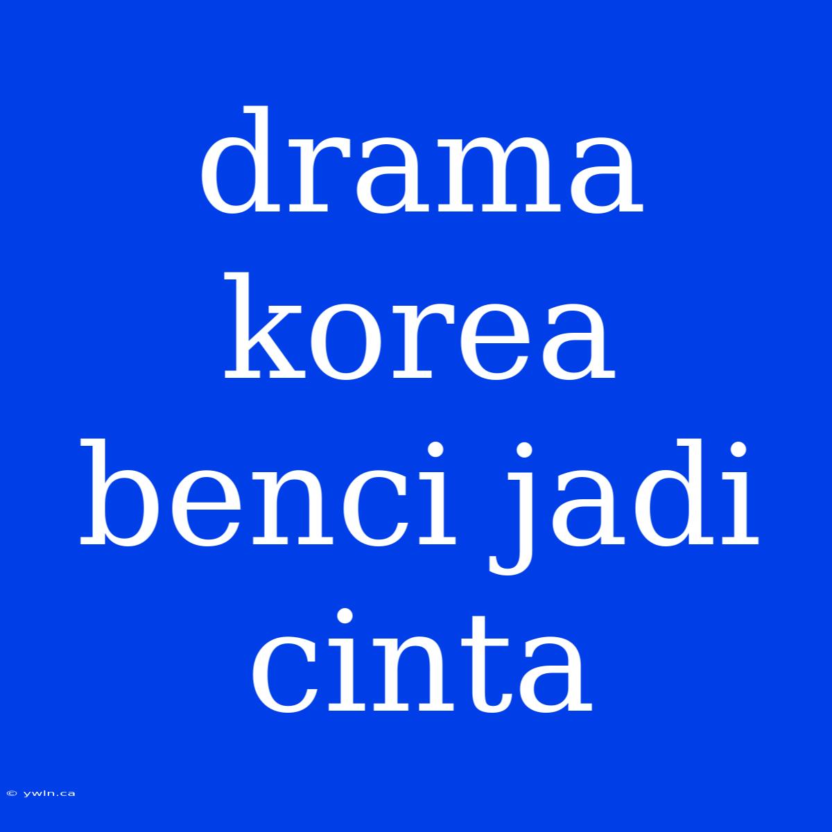 Drama Korea Benci Jadi Cinta