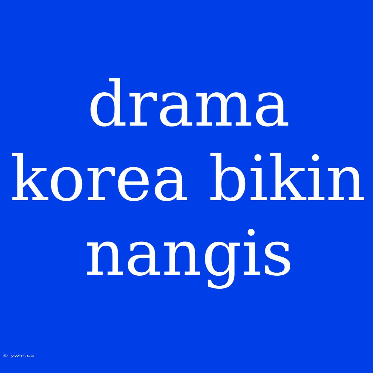 Drama Korea Bikin Nangis