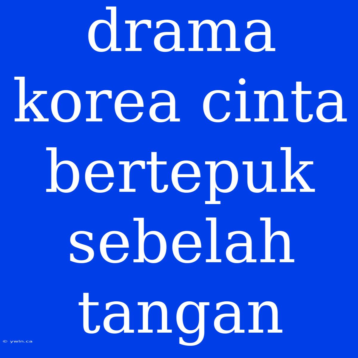 Drama Korea Cinta Bertepuk Sebelah Tangan