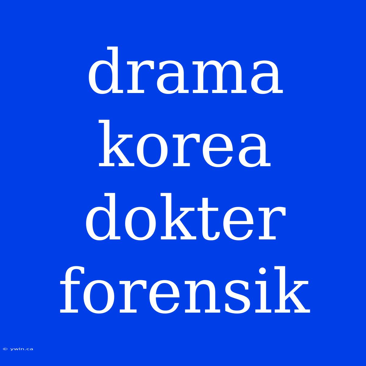 Drama Korea Dokter Forensik