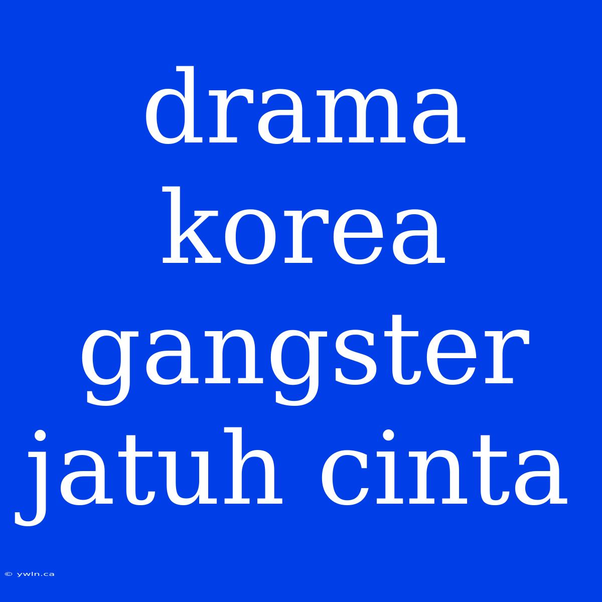 Drama Korea Gangster Jatuh Cinta