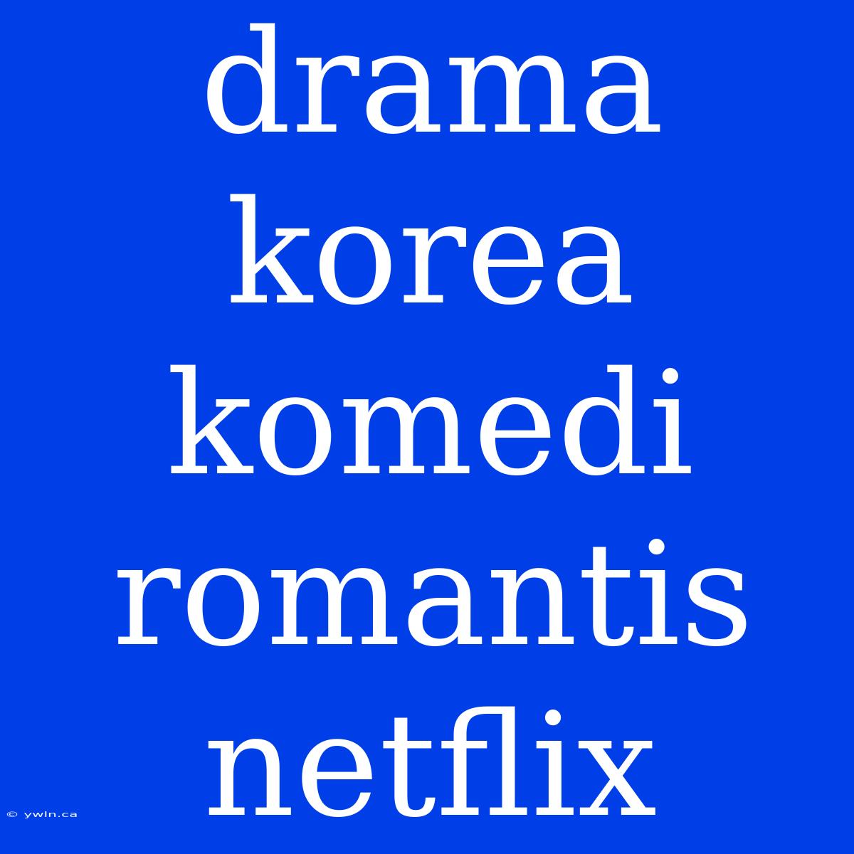 Drama Korea Komedi Romantis Netflix