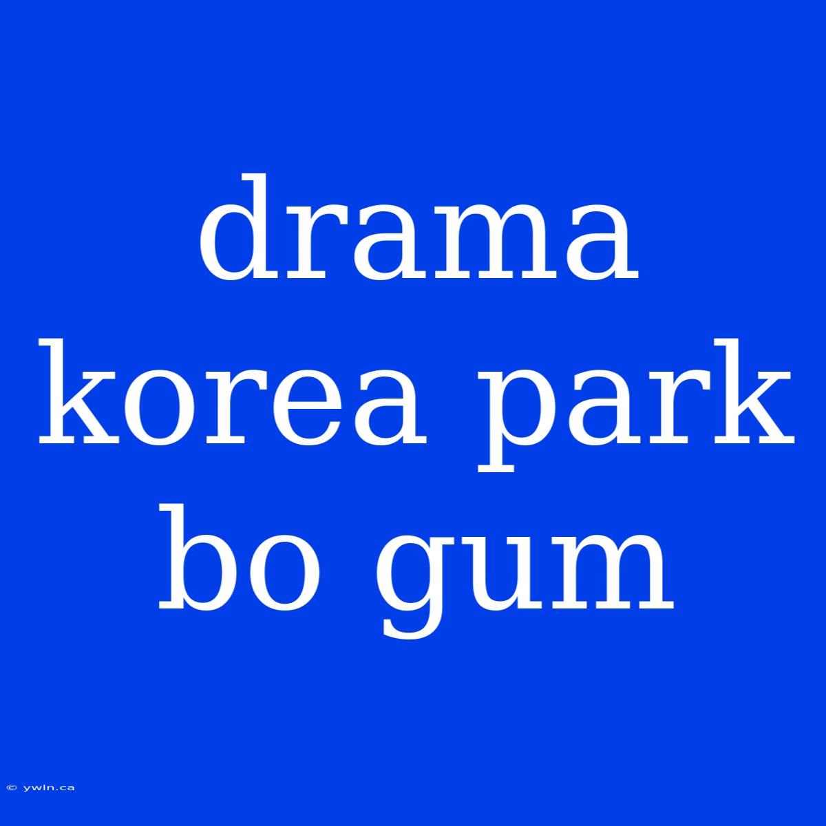 Drama Korea Park Bo Gum