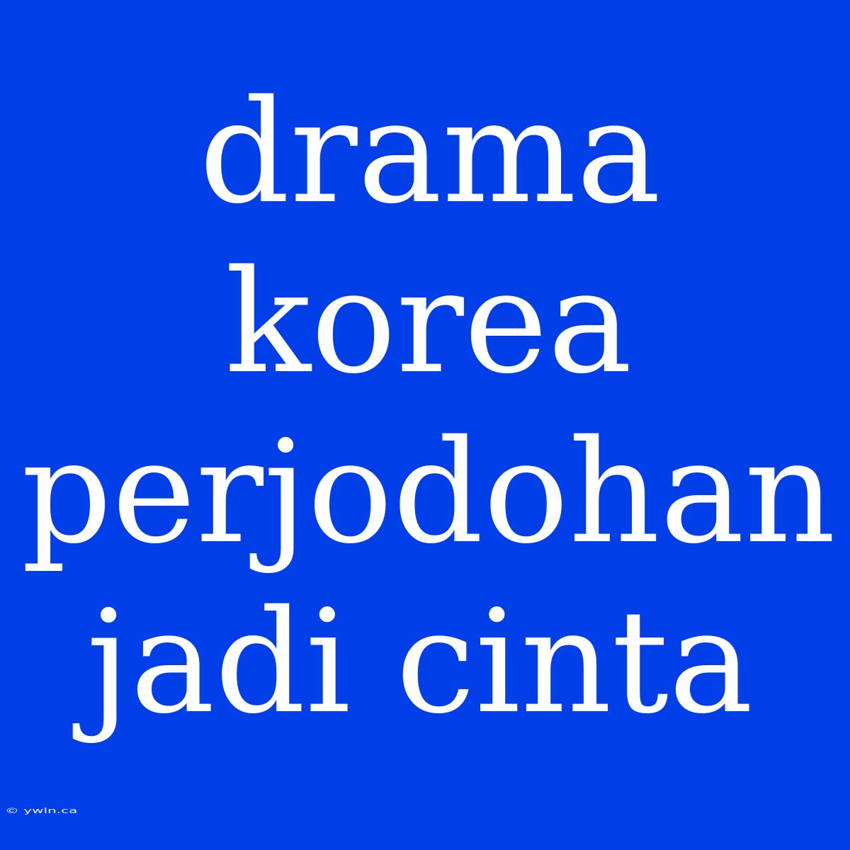 Drama Korea Perjodohan Jadi Cinta