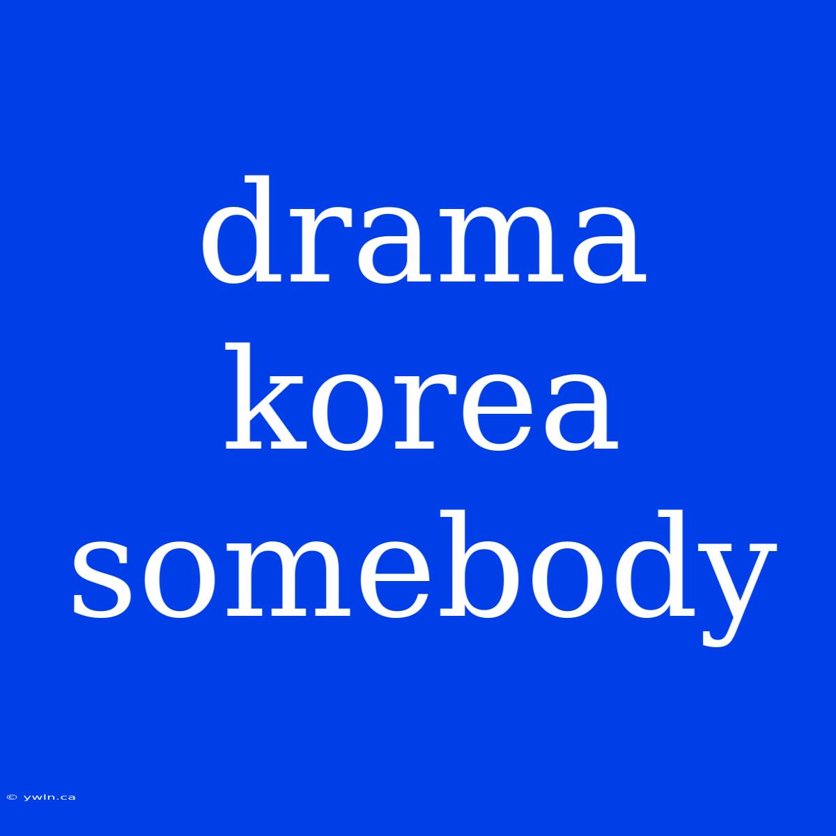 Drama Korea Somebody