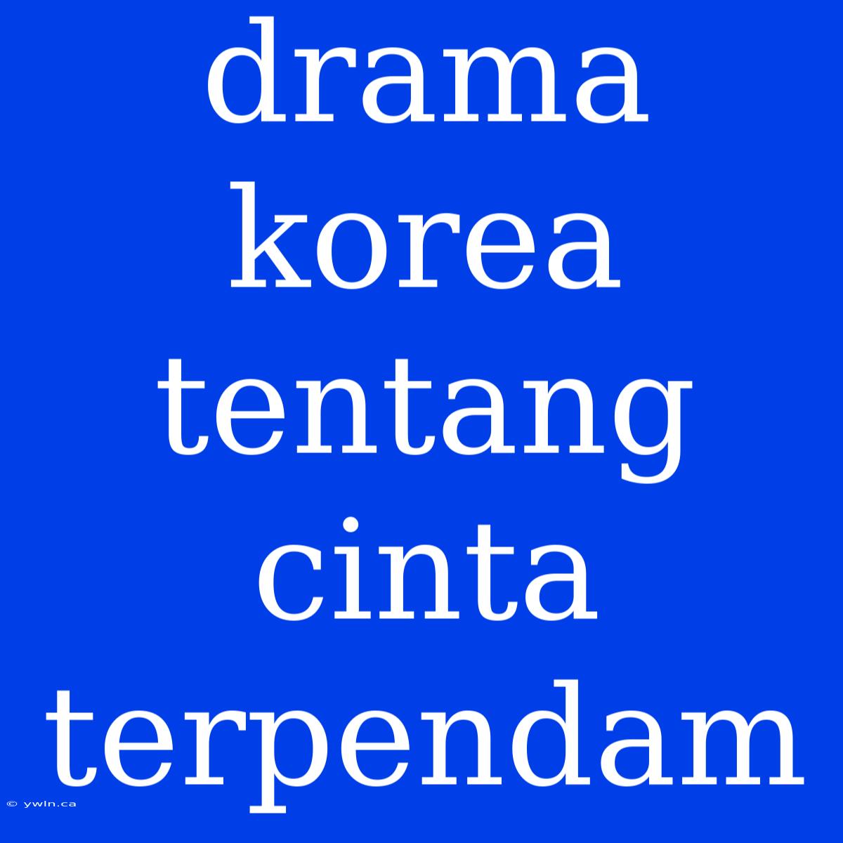 Drama Korea Tentang Cinta Terpendam