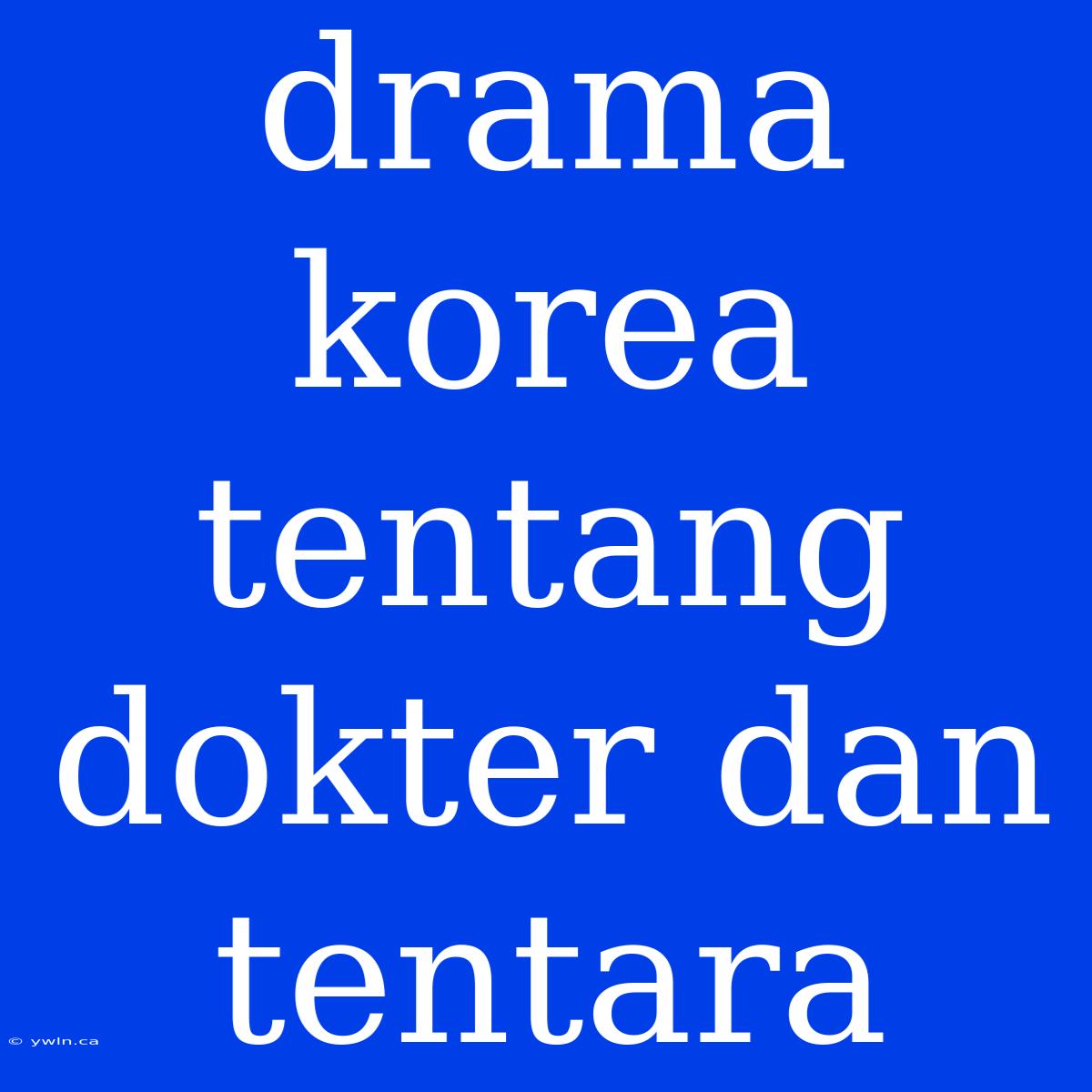 Drama Korea Tentang Dokter Dan Tentara