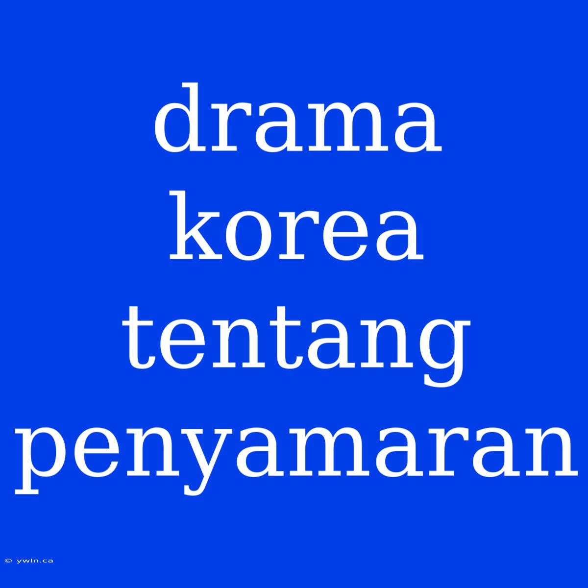 Drama Korea Tentang Penyamaran