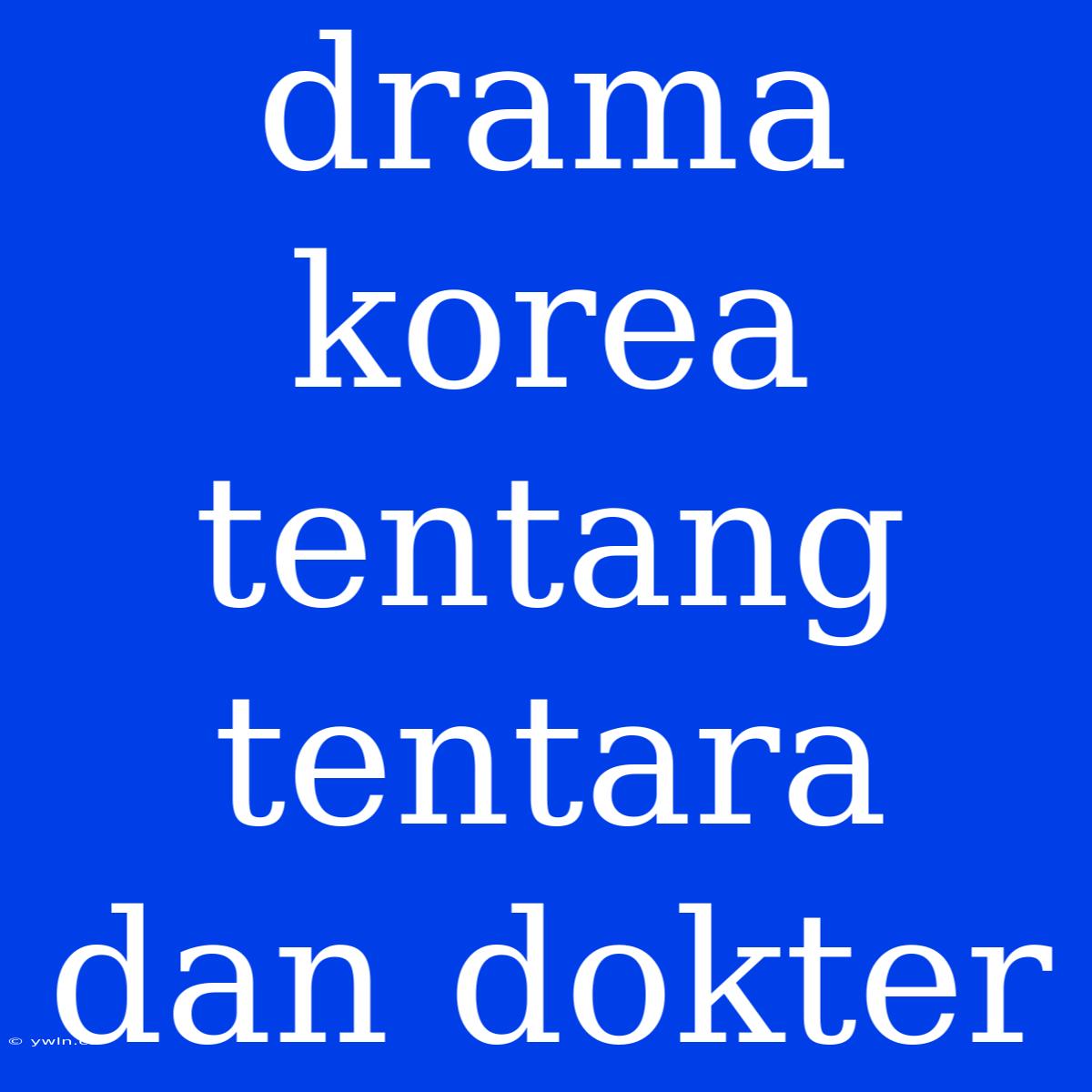 Drama Korea Tentang Tentara Dan Dokter