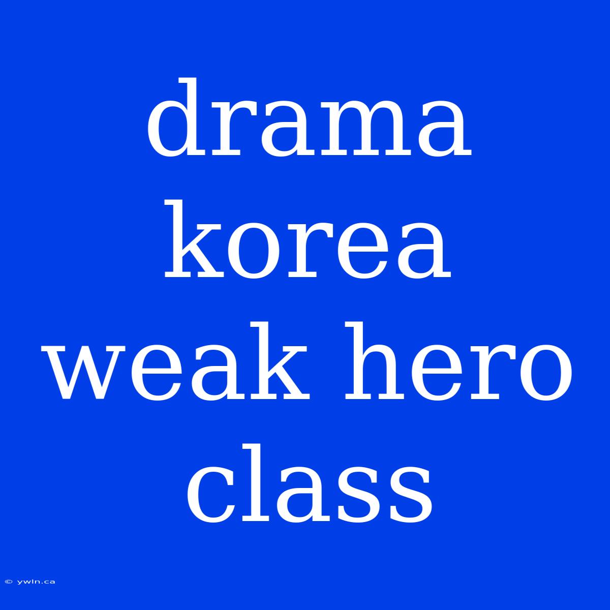 Drama Korea Weak Hero Class