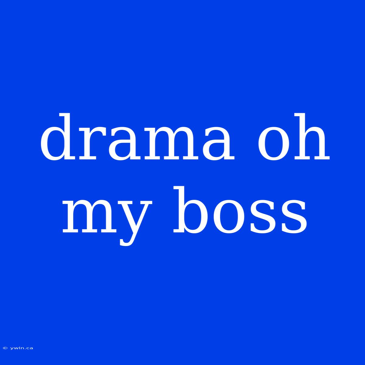 Drama Oh My Boss