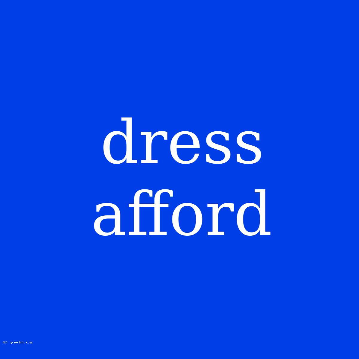 Dress Afford