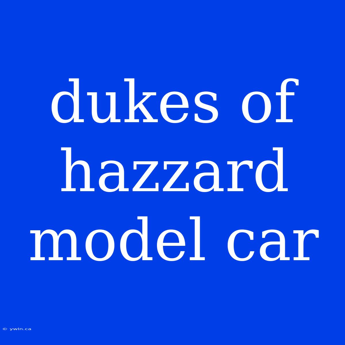 Dukes Of Hazzard Model Car