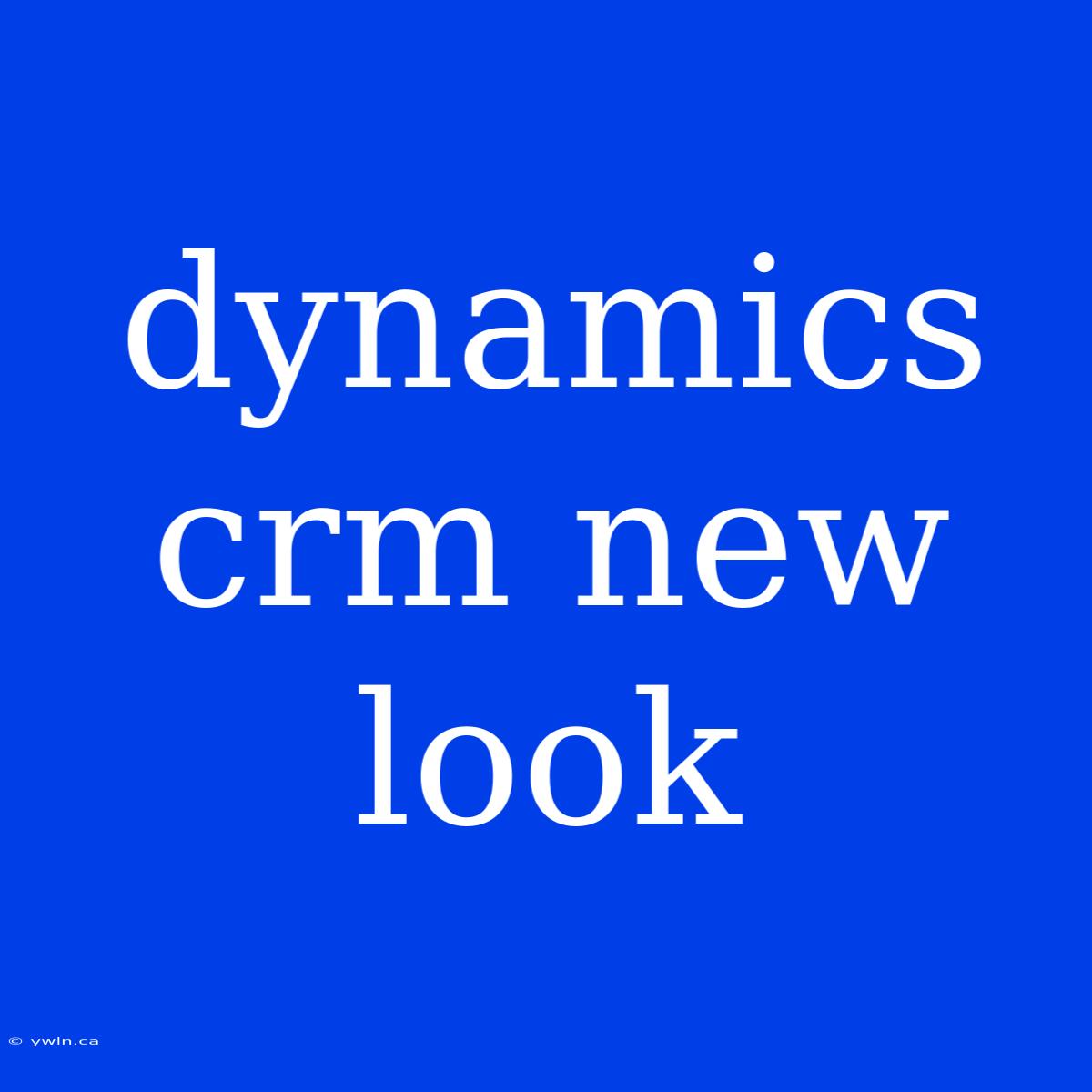 Dynamics Crm New Look