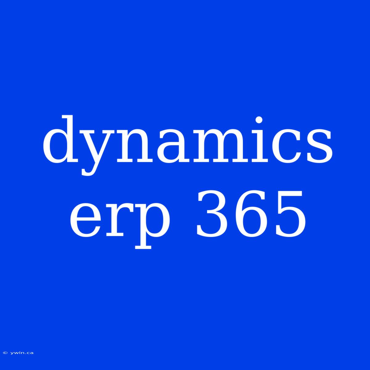 Dynamics Erp 365