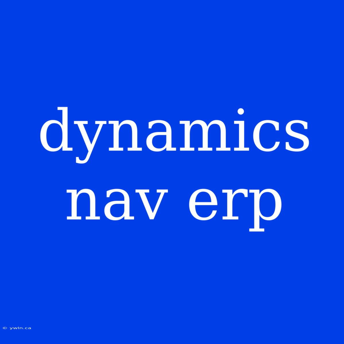 Dynamics Nav Erp