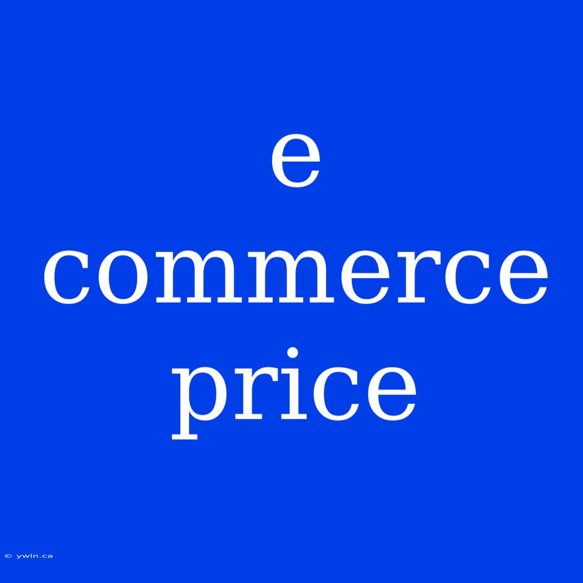 E Commerce Price