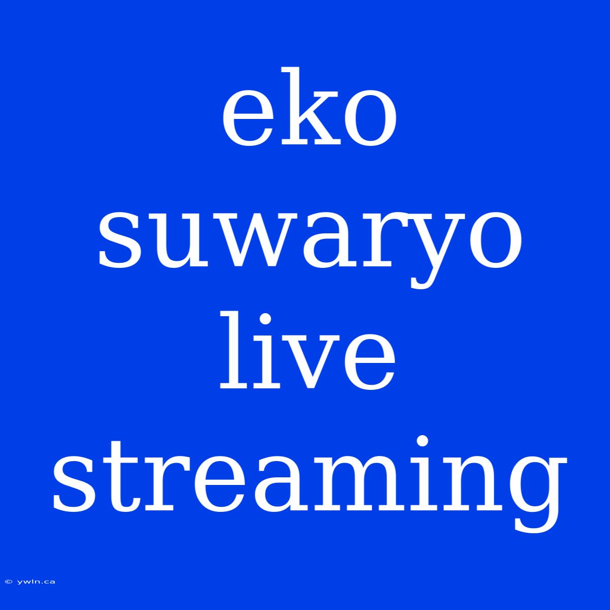 Eko Suwaryo Live Streaming