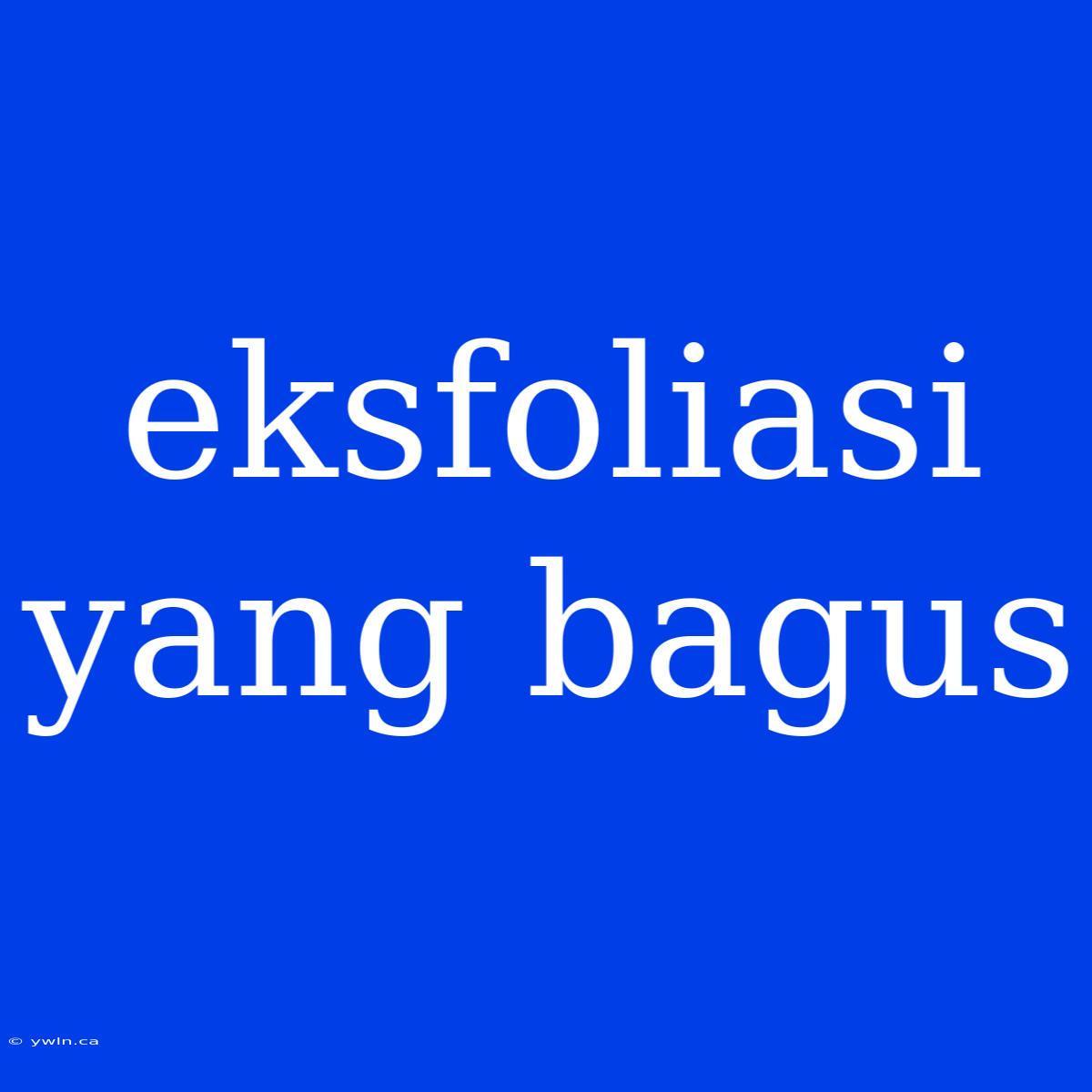 Eksfoliasi Yang Bagus