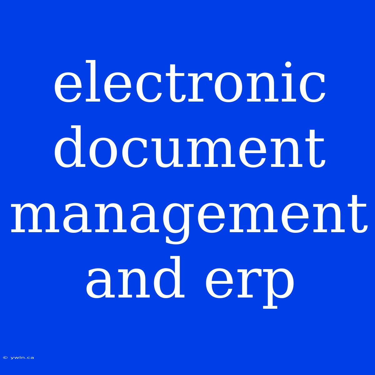 Electronic Document Management And Erp