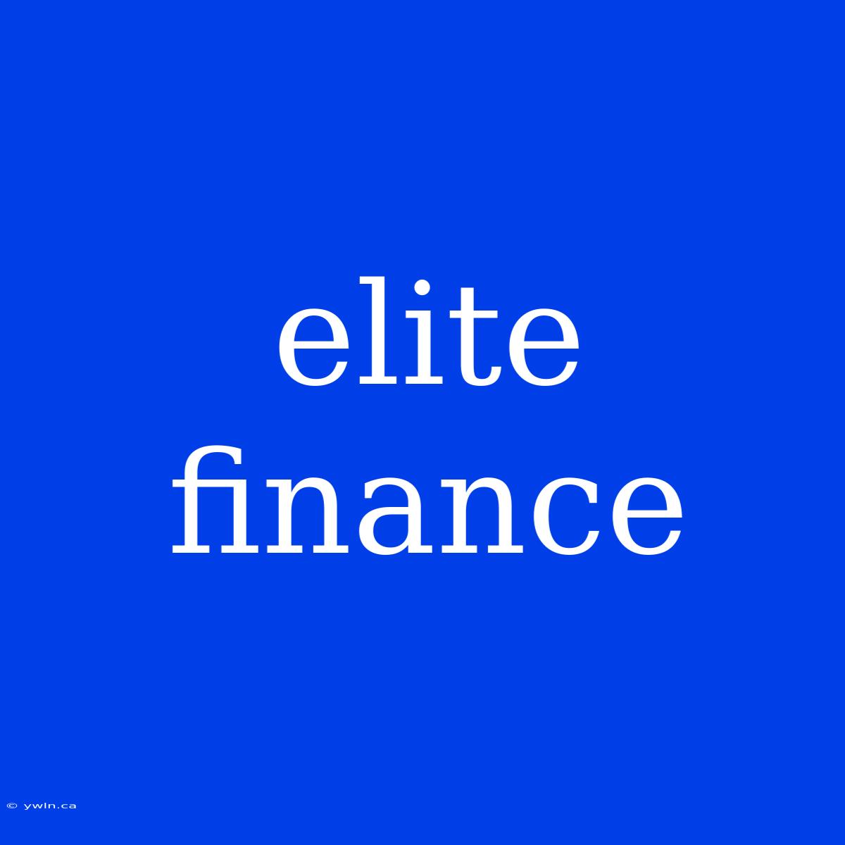 Elite Finance