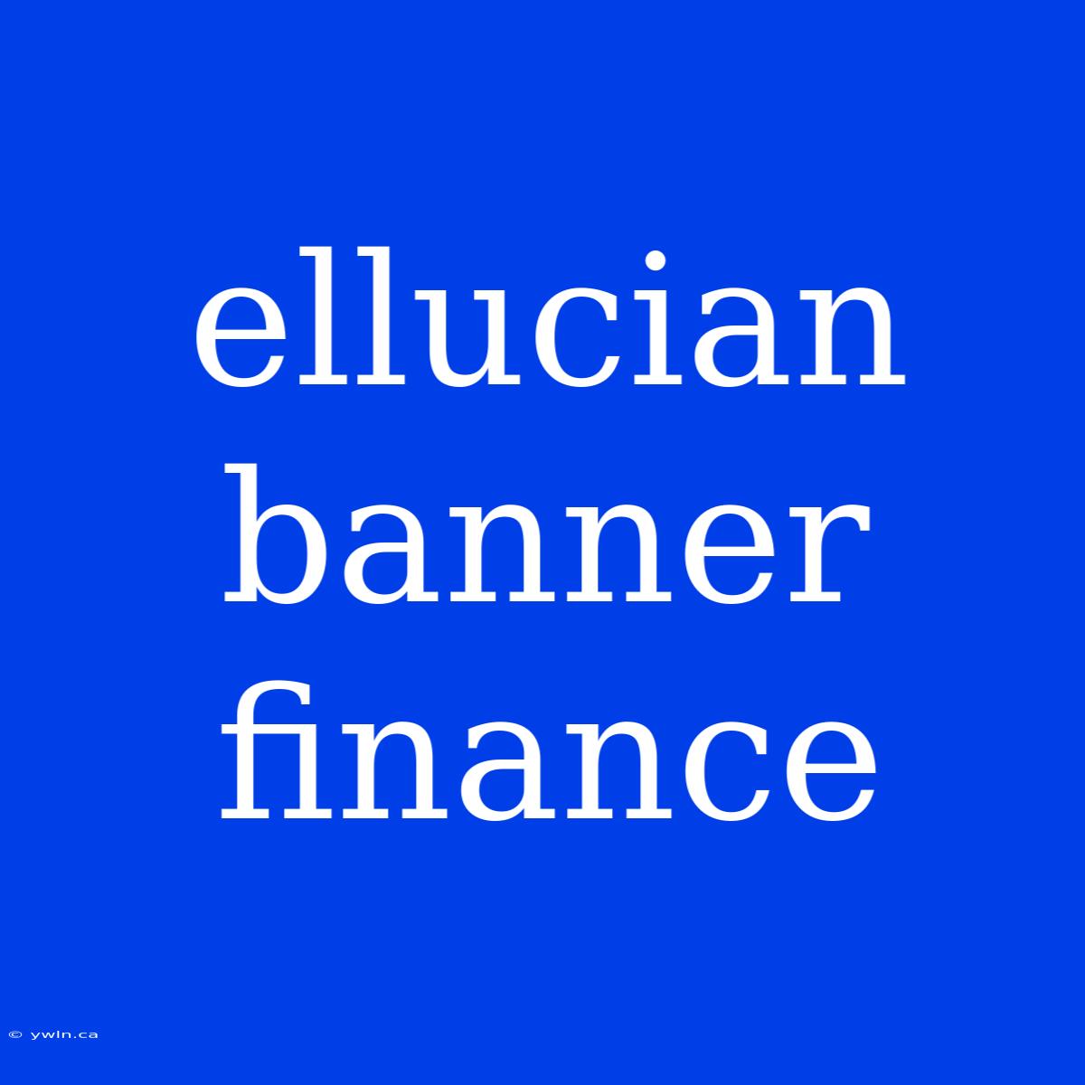 Ellucian Banner Finance